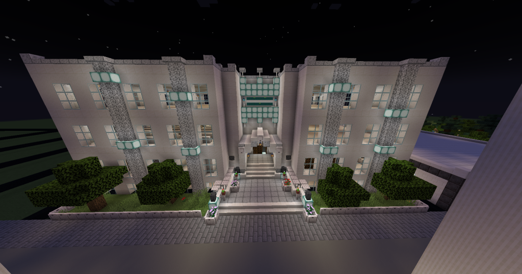 Minecraft arhitektūras piemērs - augstceltne